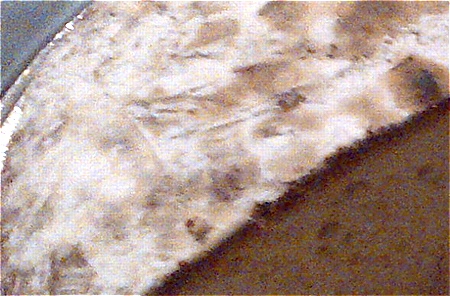 La superficie della torta in dettaglio