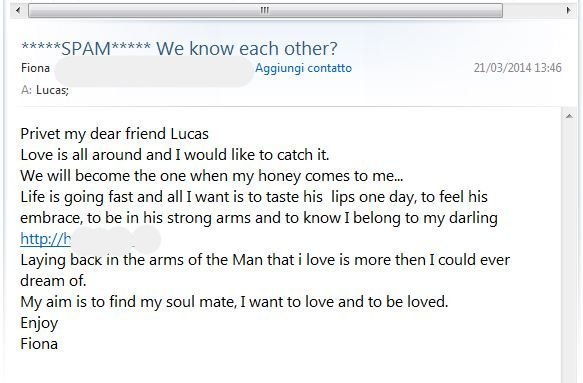 Non è spam; Fiona è una mia vecchia amica.